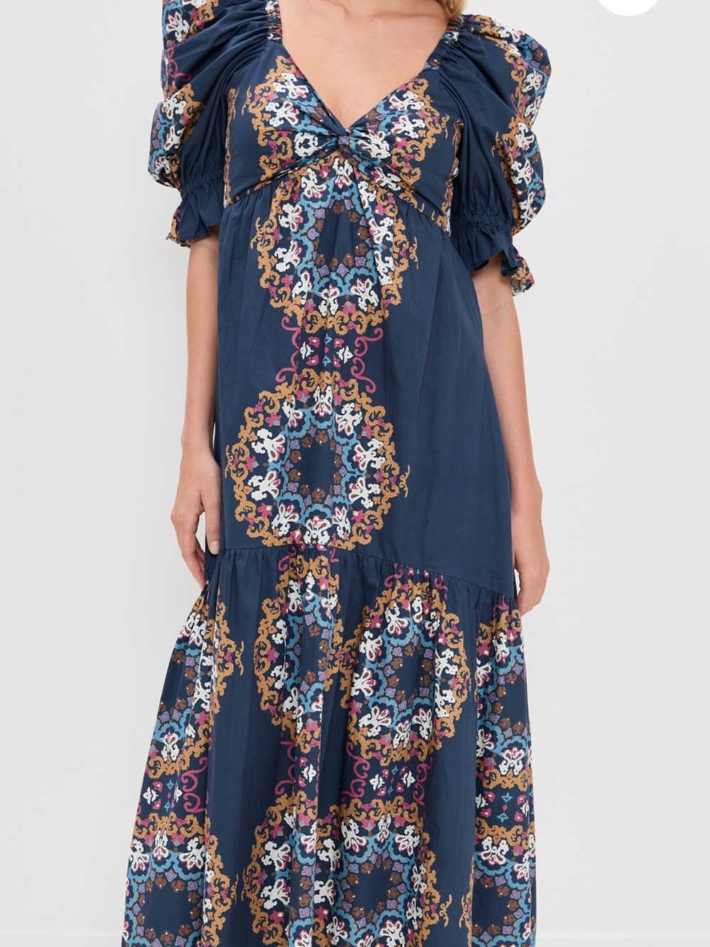 Cleobella Navy Floral Medallion Midi Dress